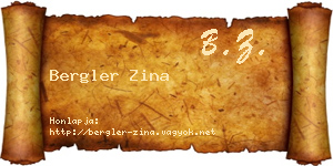 Bergler Zina névjegykártya